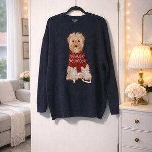 ✨ Ralph Lauren Inspired Oversized Puppy Wool Blend Sweater Size M